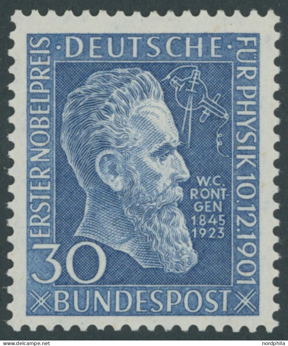 BUNDESREPUBLIK 147 , 1951, 30 Pf. Röntgen, Postfrisch, Pracht, Mi. 80.- - Ongebruikt