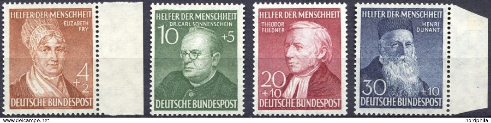 BUNDESREPUBLIK 156-59 , 1952, Helfer Der Menschheit, Prachtsatz, Mi. 110.- - Unused Stamps