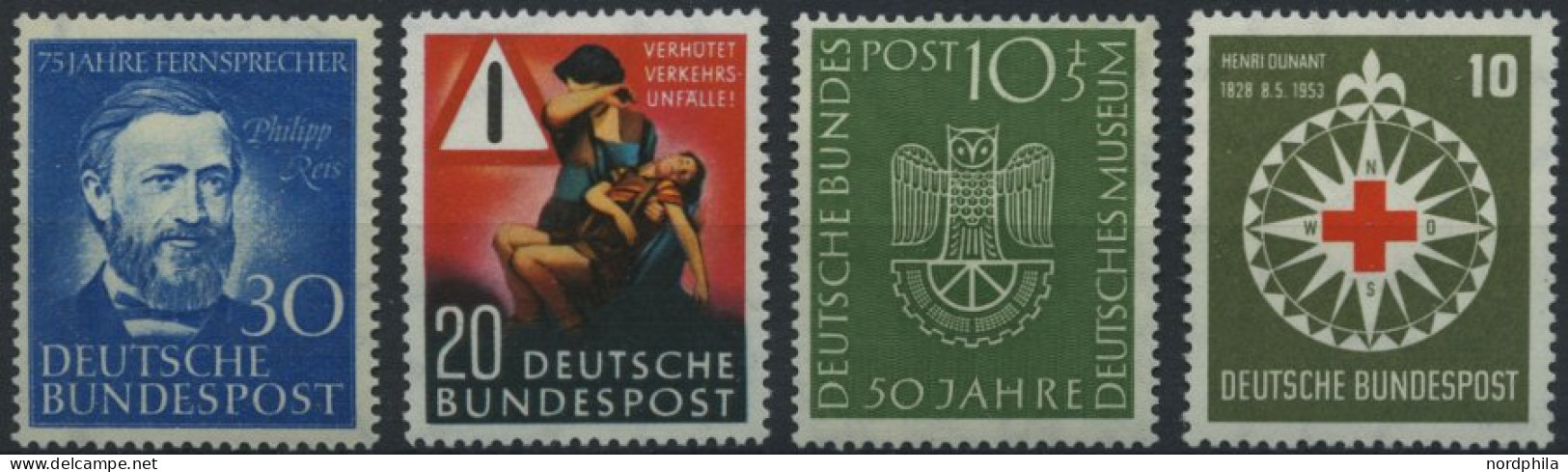 BUNDESREPUBLIK 161-64 , 1952/3, 4 Prachtwerte, Mi. 118.- - Unused Stamps