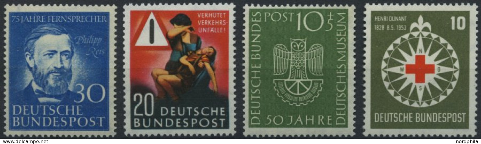 BUNDESREPUBLIK 161-64 , 1952/3, 4 Prachtwerte, Mi. 118.- - Nuevos