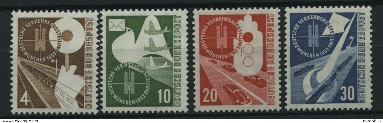 BUNDESREPUBLIK 167-70 , 1953, Verkehrsausstellung, Prachtsatz, Mi. 85.- - Ongebruikt