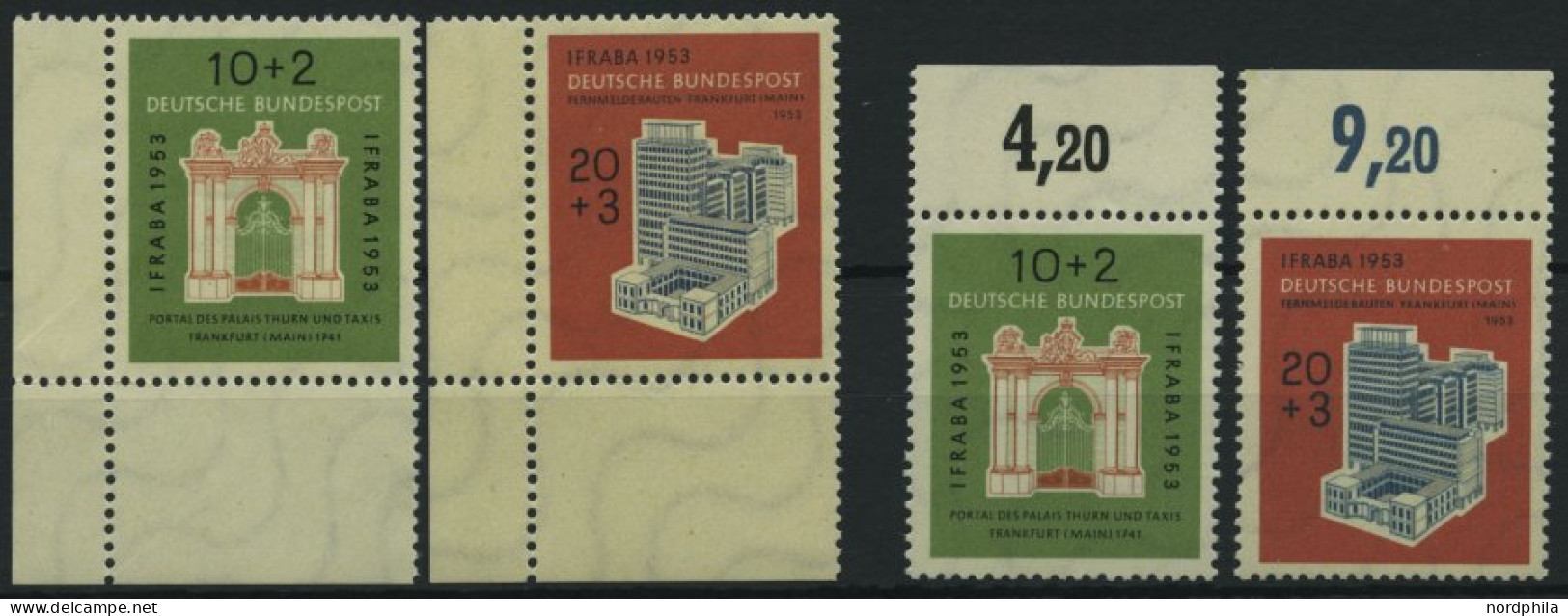 BUNDESREPUBLIK 171/2 , 1953, IFRABA Aus Den Linken Unteren Bogenecken Und Vom Oberrand, 2 Prachtsätze, Gepr. D. Schlegel - Nuevos