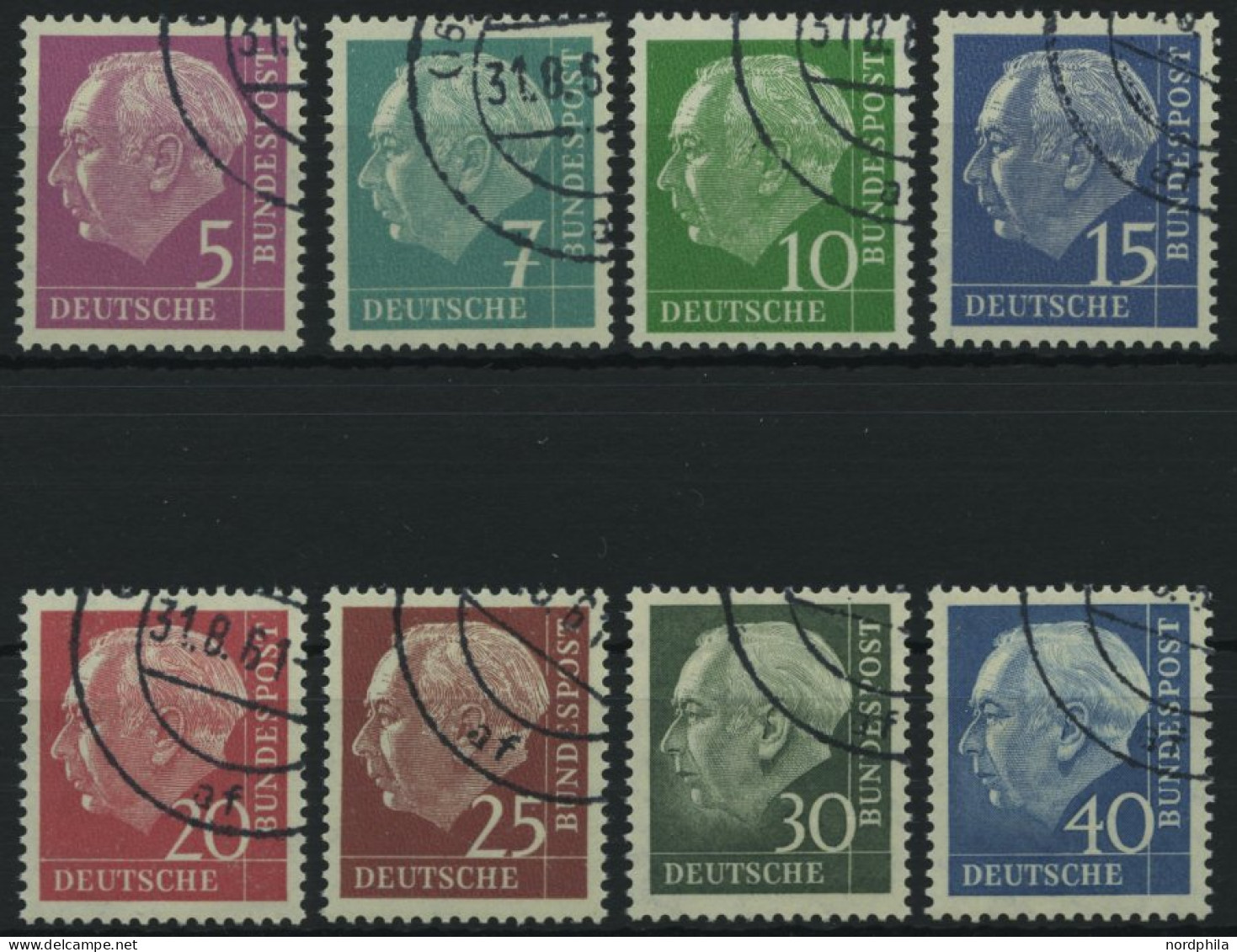 BUNDESREPUBLIK 179-260y O, 1960, Heuß Lumogen, Prachtsatz, Gepr. Schlegel, Mi. 450.- - Oblitérés