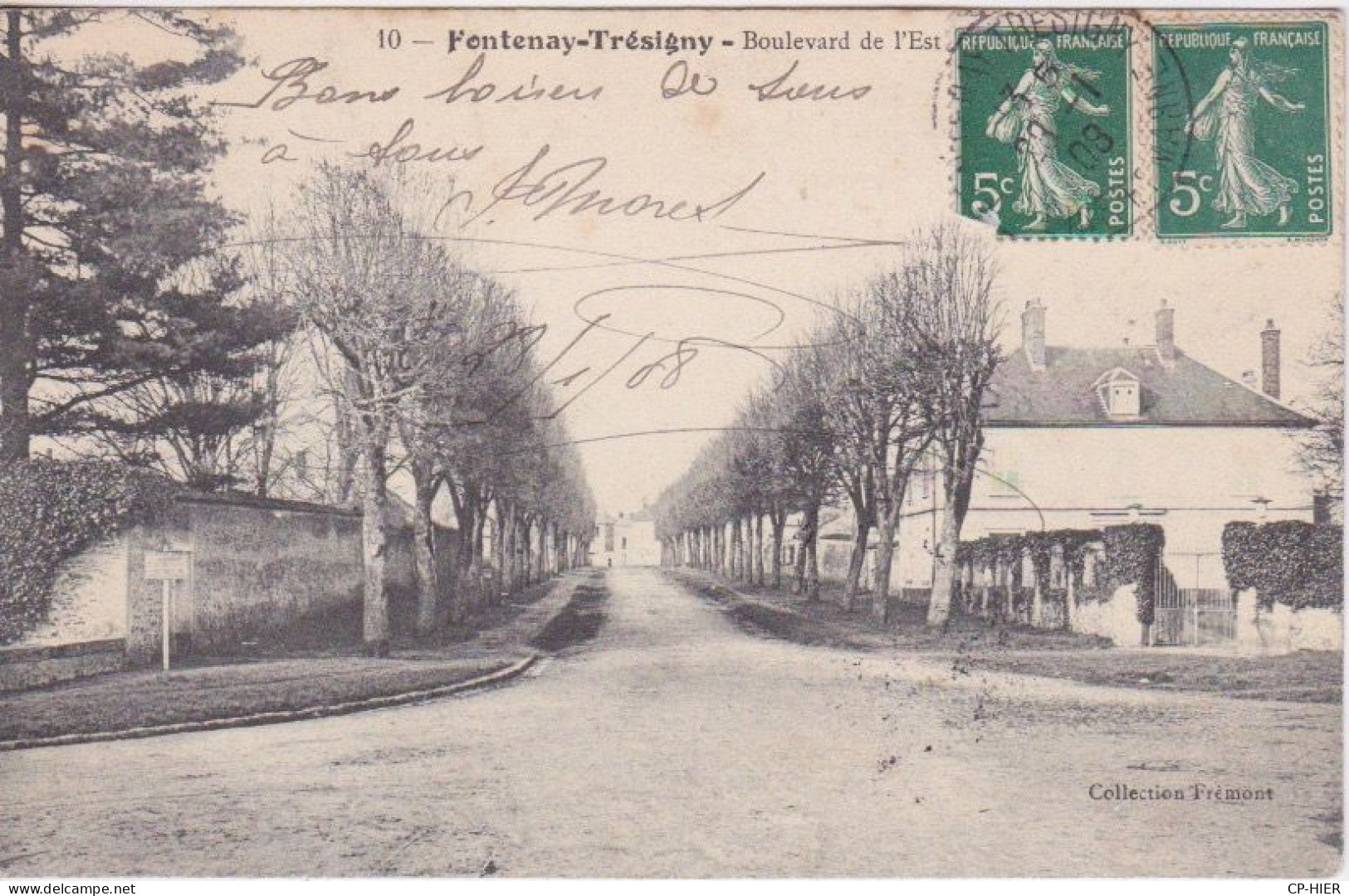 77 - FONTENAY TRESIGNY - BOULEVARD DE L'EST  1908 - Fontenay Tresigny