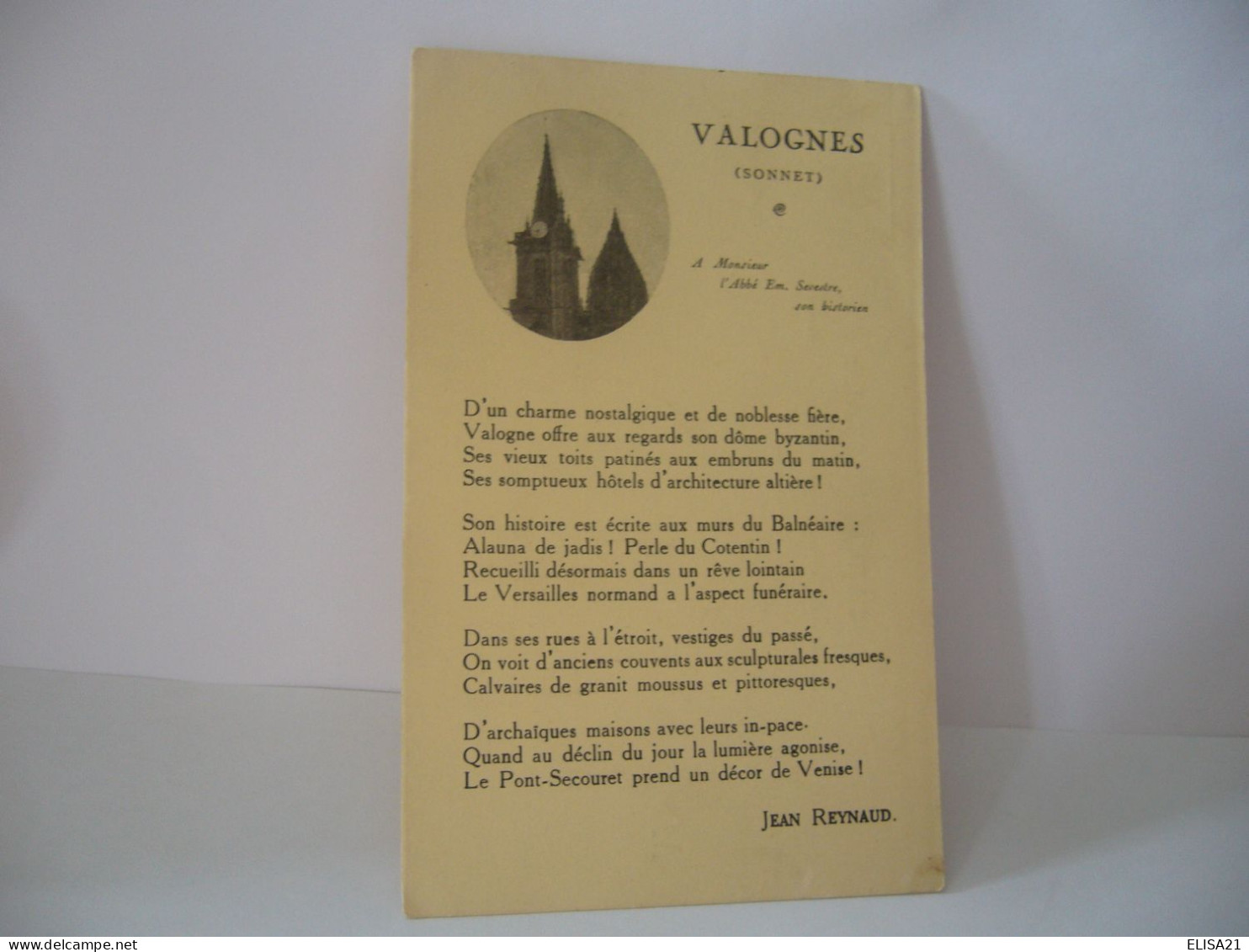 VALOGNES  50 MANCHE SONNET JEAN REYNAUD CPA - Valognes