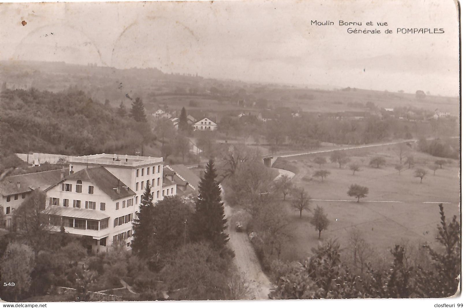 Moulin Bornu Et Vue Générale Sur Pompaples Et Obit. Du Lieu 24.V.1912 - Pompaples