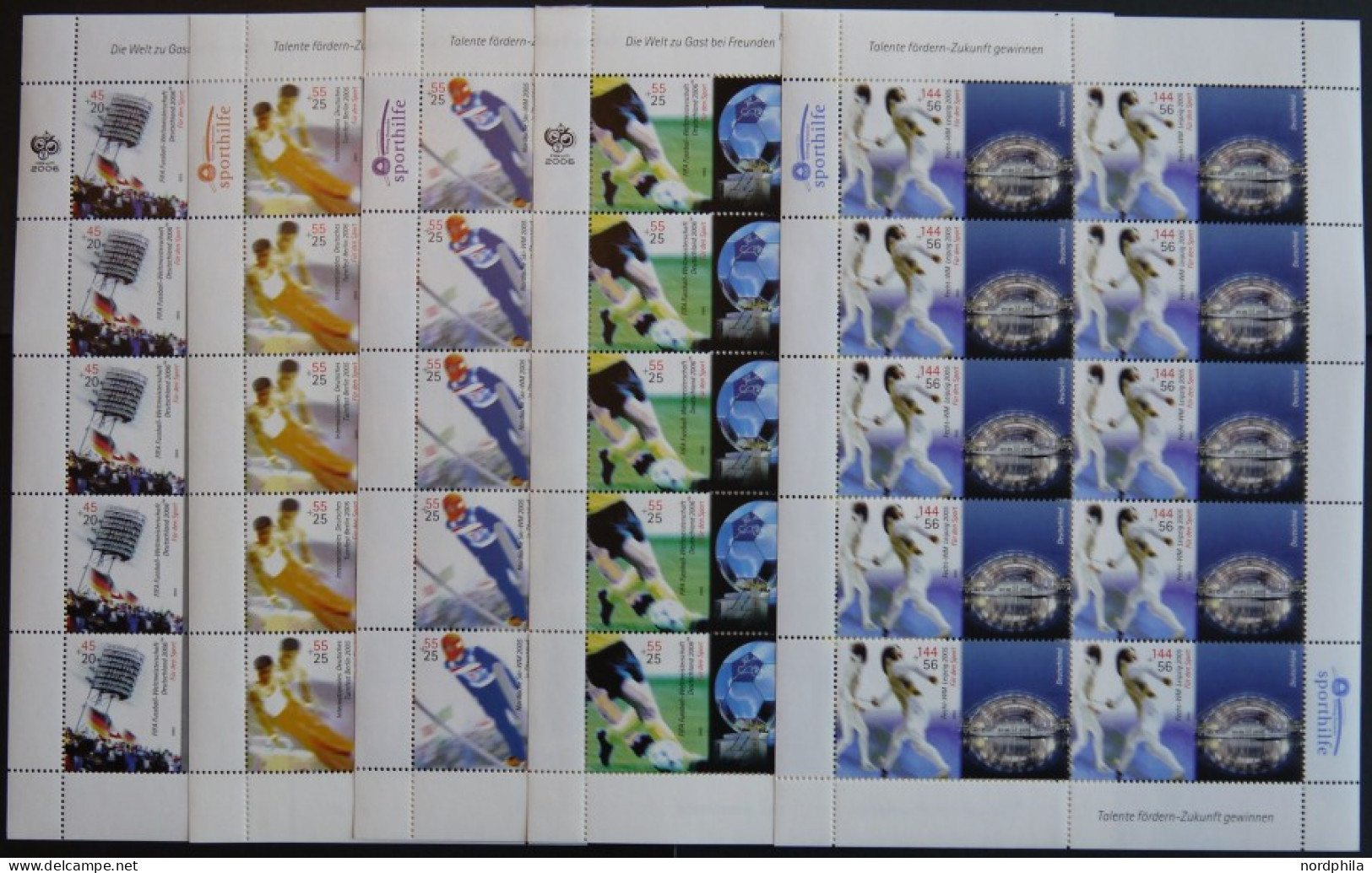 BUNDESREPUBLIK 2439-43KB , 2005, Fußball-Weltmeisterschaft 2006 Im Kleinbogensatz, Postfrisch, Pracht, Mi. 120.- - Unused Stamps