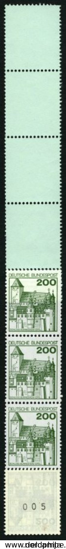 ROLLENMARKEN 920R , 1977, 200 Pf. Burgen Und Schlösser, RE 5 + 4 Lf, Pracht, Mi. 120.- - Roller Precancels