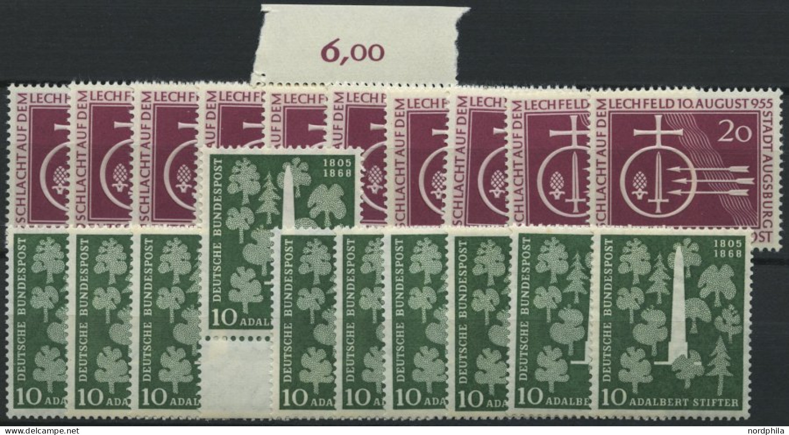 ENGROS 216,220 , 1955, Lechfeld Und Stifter, Je 10x, Pracht, Mi. 145.- - Ongebruikt