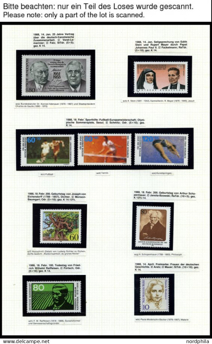 JAHRGÄNGE 1347-1396 , 1988, In Den Hauptnummern Kompletter Jahrgang, Pracht - Used Stamps