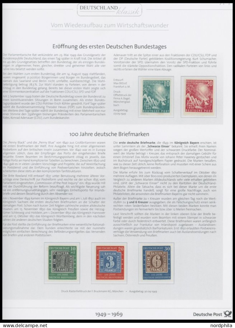 SAMMLUNGEN , , 1949-69, Bis Auf Den Posthornsatz Komplette Sammlung Im Deutsche Post Spezialalbum Die Briefmarken Vom Wi - Autres & Non Classés