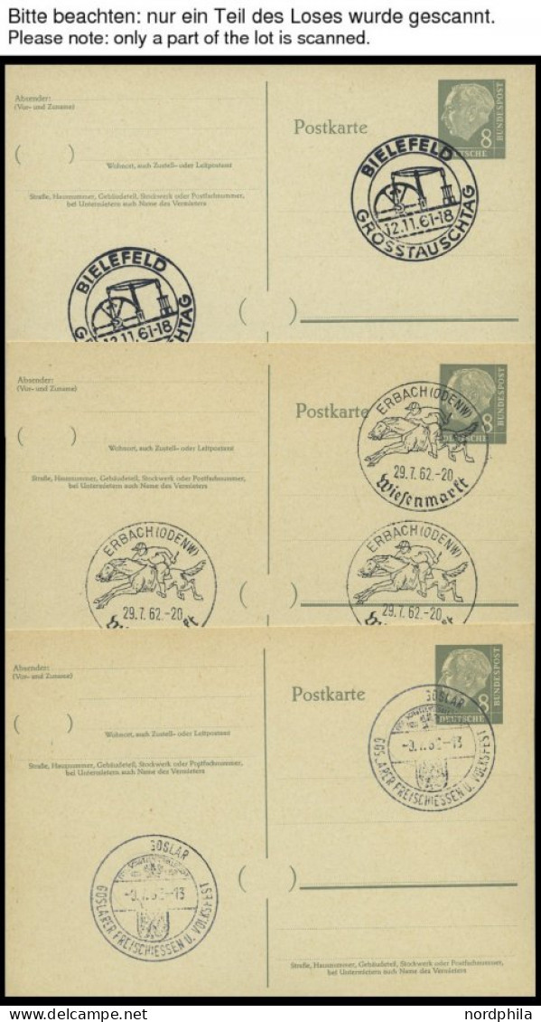 GANZSACHEN P 36 BRIEF, 1961, 8 Pf. Heuss Mit Postfachnummer Statt Postschließfachnummer, 9 Leer Gestempelte Karten Mit V - Other & Unclassified