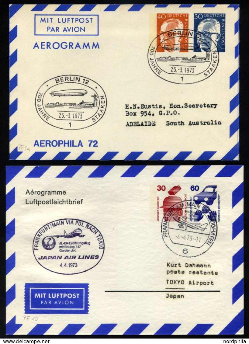 GANZSACHEN Aus PF 3a-30 BRIEF, 1972-78, 4 Verschiedene Gebrauchte Und Ein Ungebrauchter Privatfaltbrief, Pracht - Autres & Non Classés