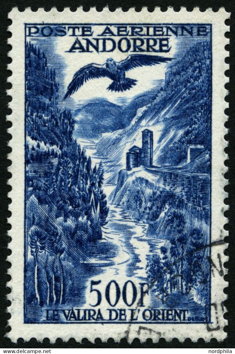 FRANZÖSISCHE-POST 160 O, 1957, 500 Fr. Flugpostmarken, Pracht, Mi. 100.- - Unused Stamps