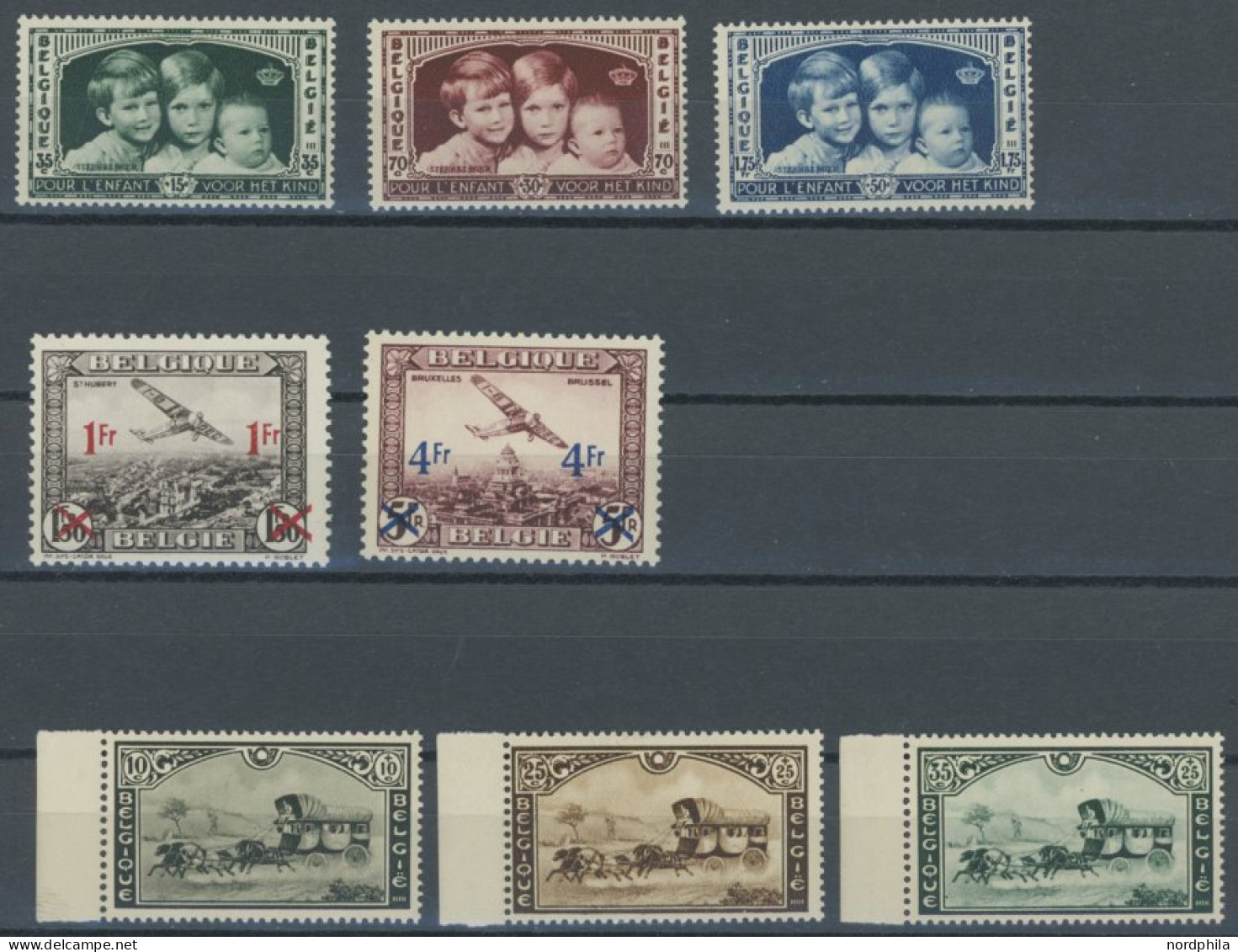 BELGIEN 396-404 , 1935, 3 Postfrische Prachtsätze, Mi. 75.- - Autres & Non Classés