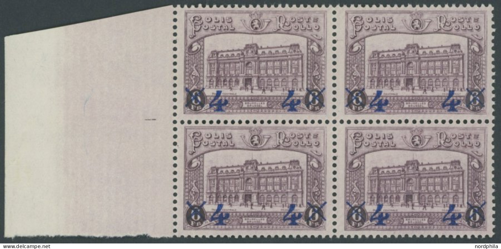 POSTPAKETMARKEN PP 7 VB , 1933, 4 Fr. Auf 6 Fr. Hauptpostamt, Randviererblock, Postfrisch, Pracht, Mi. 360.- - Equipaje [BA]