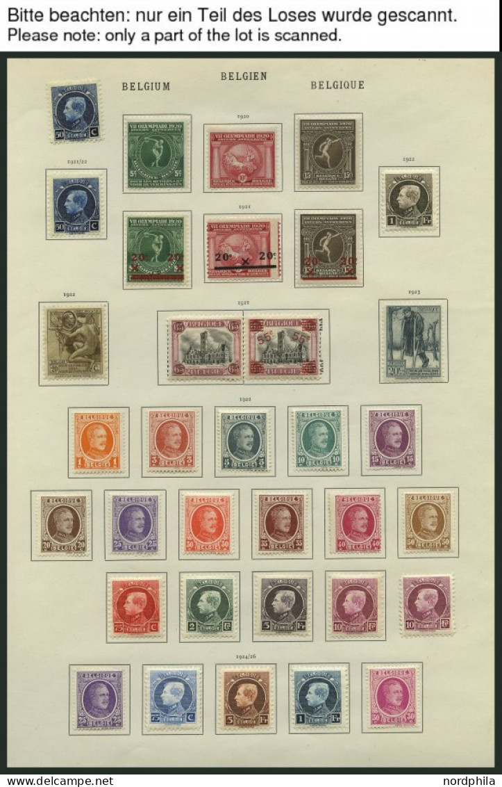 SAMMLUNGEN, LOTS , Ungebrauchter Sammlungsteil Belgien Von 1920-42 Mit Vielen Guten Werten, Sätzen Und Blocks, Auch Dien - Collections