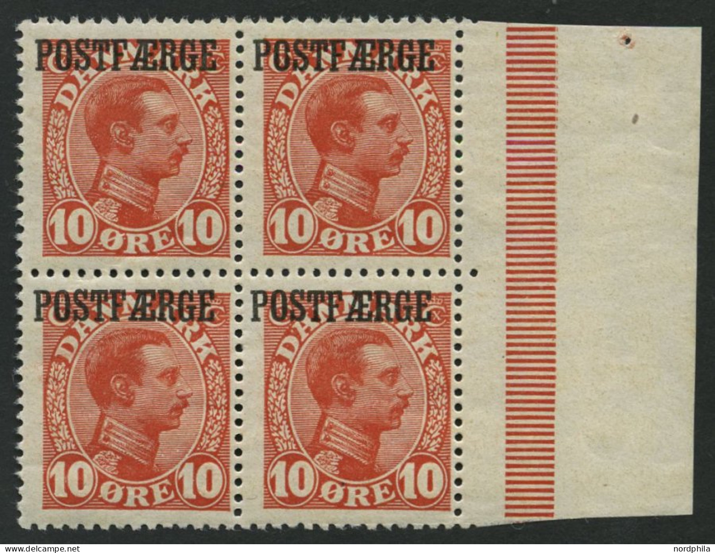 POSTFÄHREMARKEN Pf 1 VB , , 1919, 10 Ø Rot Im Randviererblock, 2 Werte Postfrisch, Pracht - Andere & Zonder Classificatie