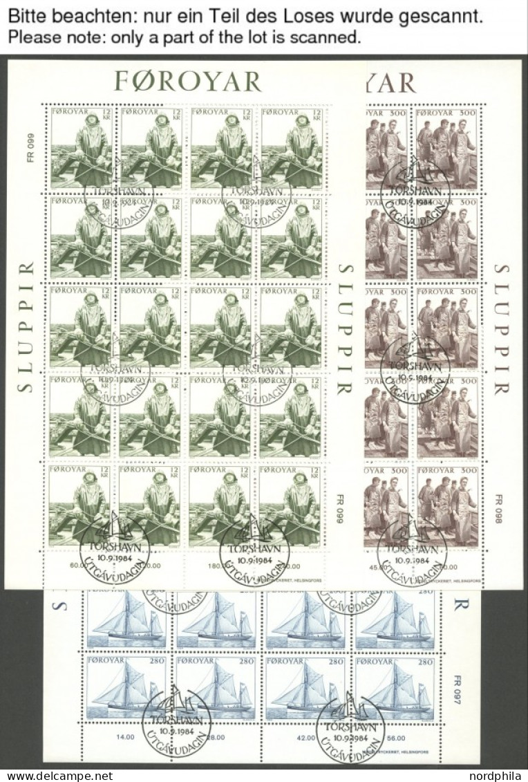 FÄRÖER 93-105KB O, 1984, 4 Kleinbogensätze, Ersttagsstempel, Pracht, Mi. 310.- - Färöer Inseln