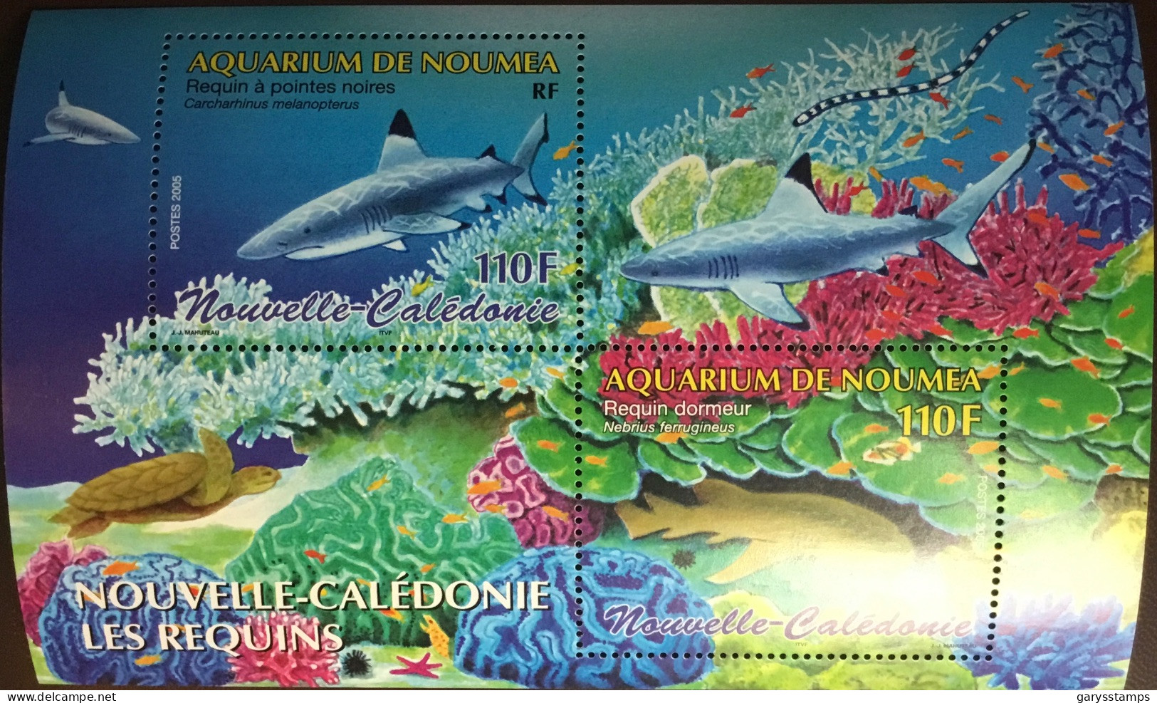 New Caledonia Caledonie 2005 Aquarium Sharks Fish Sheetlet MNH - Fishes
