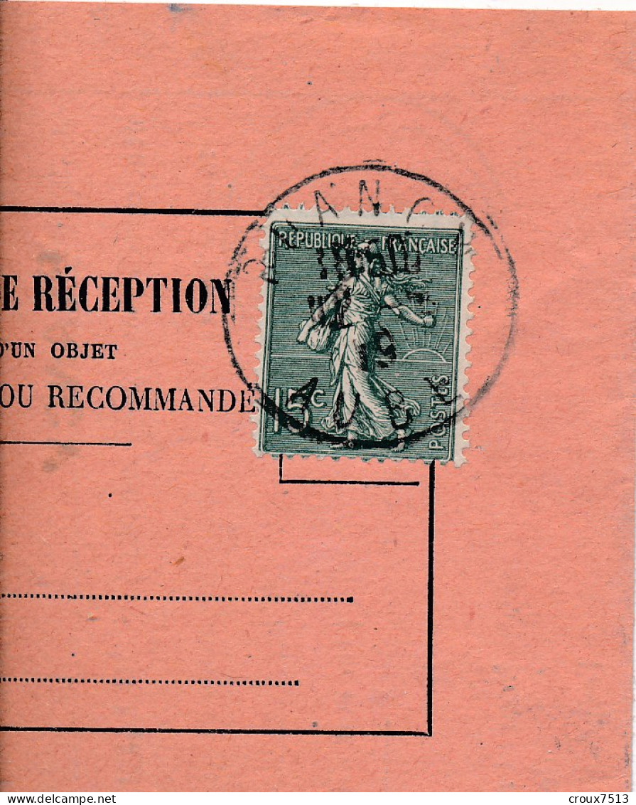 Avis De Réception N° 514 TTB. - 1903-60 Semeuse Lignée