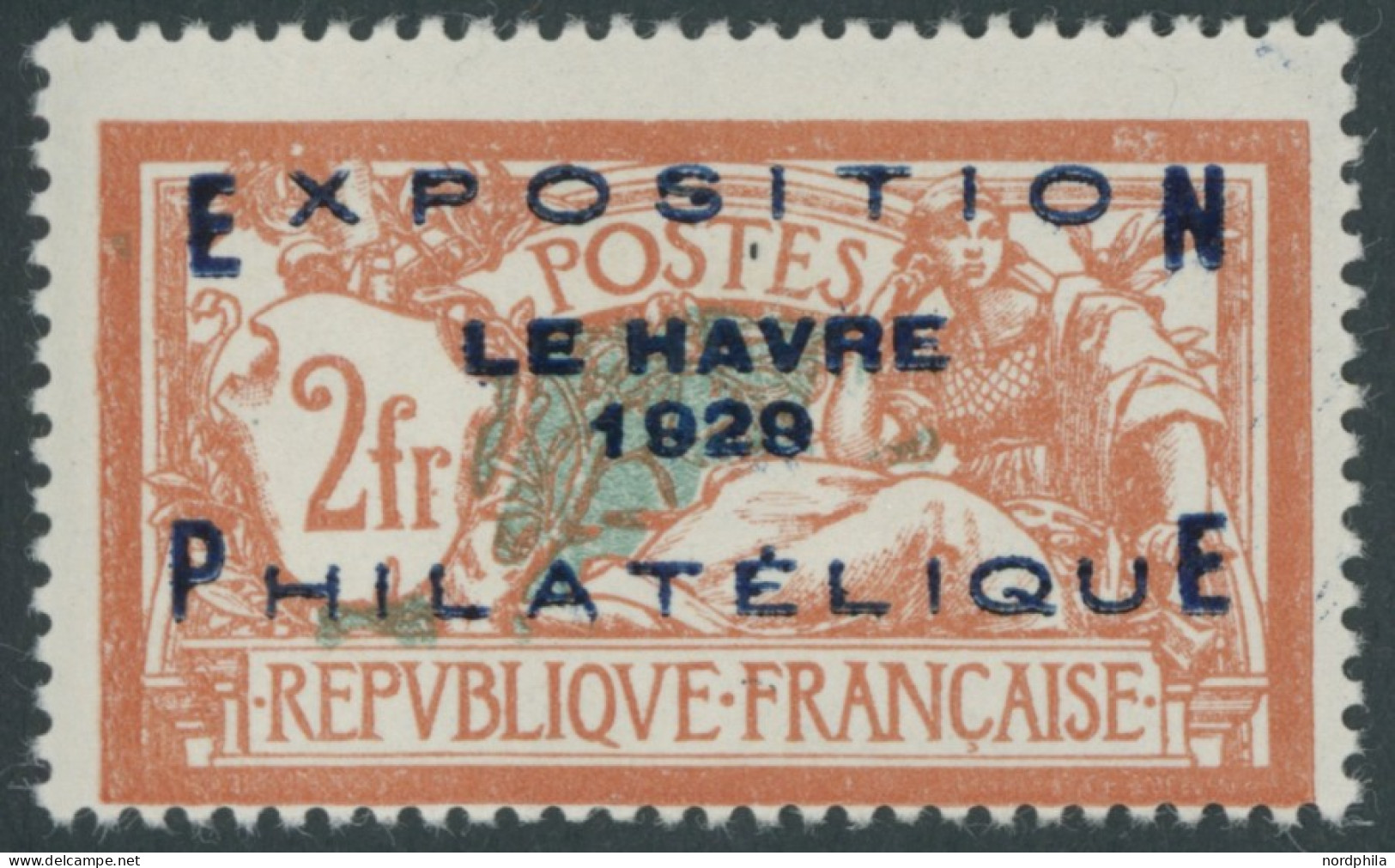 FRANKREICH 239 , 1929, 2 Fr. Le Havre, Winziger Falzrest, Pracht - Other & Unclassified