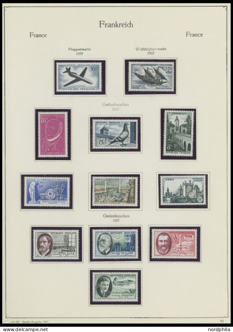 SAMMLUNGEN , Postfrische Sammlung Frankreich Von 1952-79 Im KA-BE Album, Ab 1956 Komplett, Dazu Porto- Und CEPT-Ausgaben - Collections