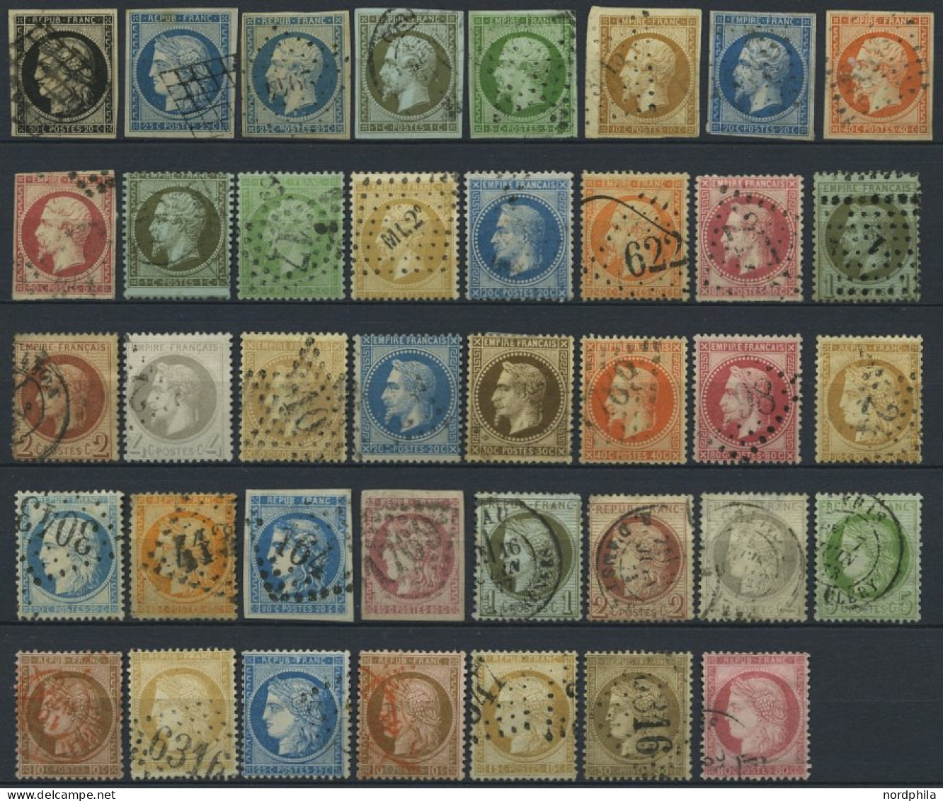 LOTS O, 1849-75, Kleine Partie Von 39 Verschiedenen Werten, Etwas Unterschiedlich Mit Vielen Prachtwerten, Mi. 1120.- - Collections