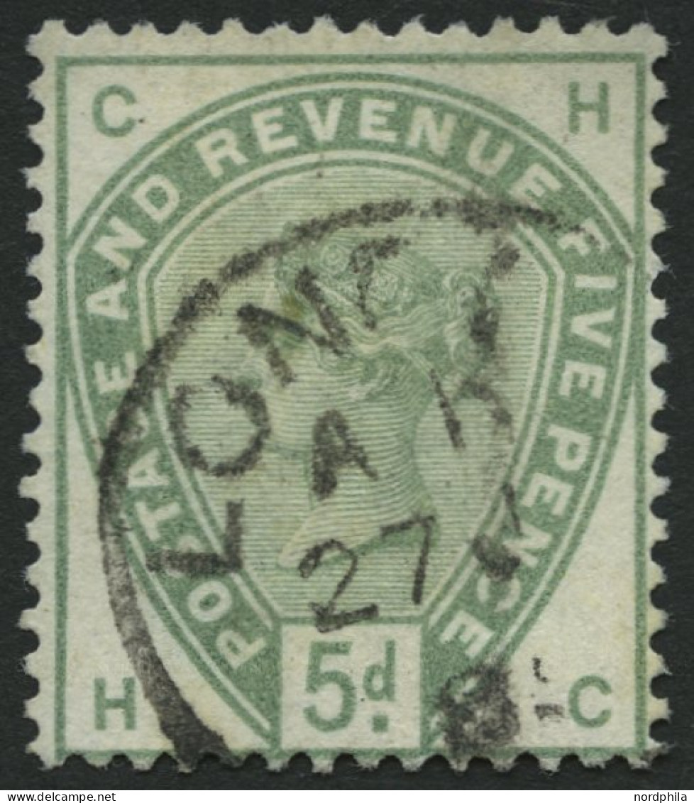 GROSSBRITANNIEN 78 O, 1884, 5 P. Dunkelgraugrün, Pracht, Mi. 160.- - Oblitérés