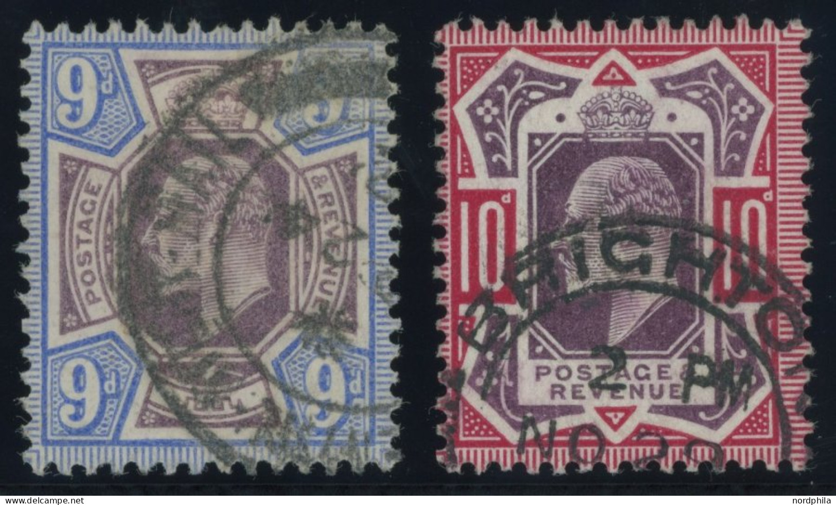 GROSSBRITANNIEN 112/3 O, 1902, 9 Und 10 P. König Eduard VII, 2 Kabinettwerte, Mi. 80.- - Other & Unclassified