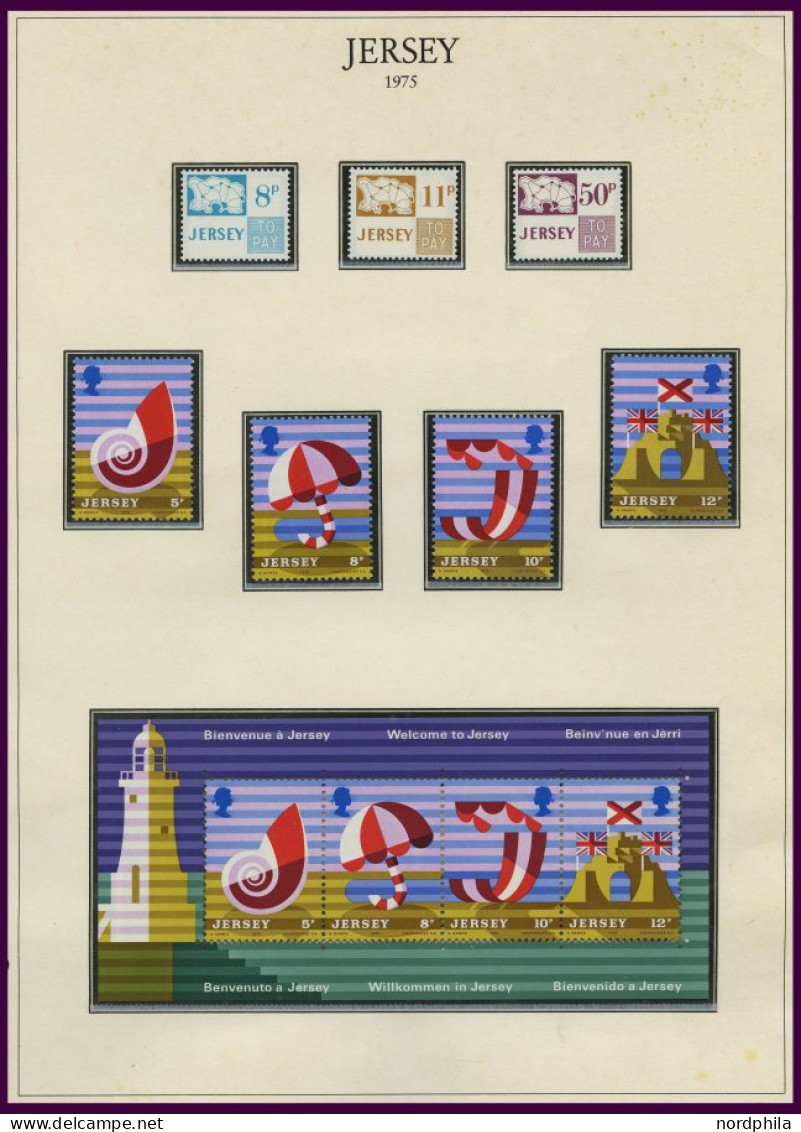 JERSEY , postfrische Sammlung Jersey von 1969-94 auf Falzlosseiten, bis auf wenige Freimarken komplett, Prachterhaltung,