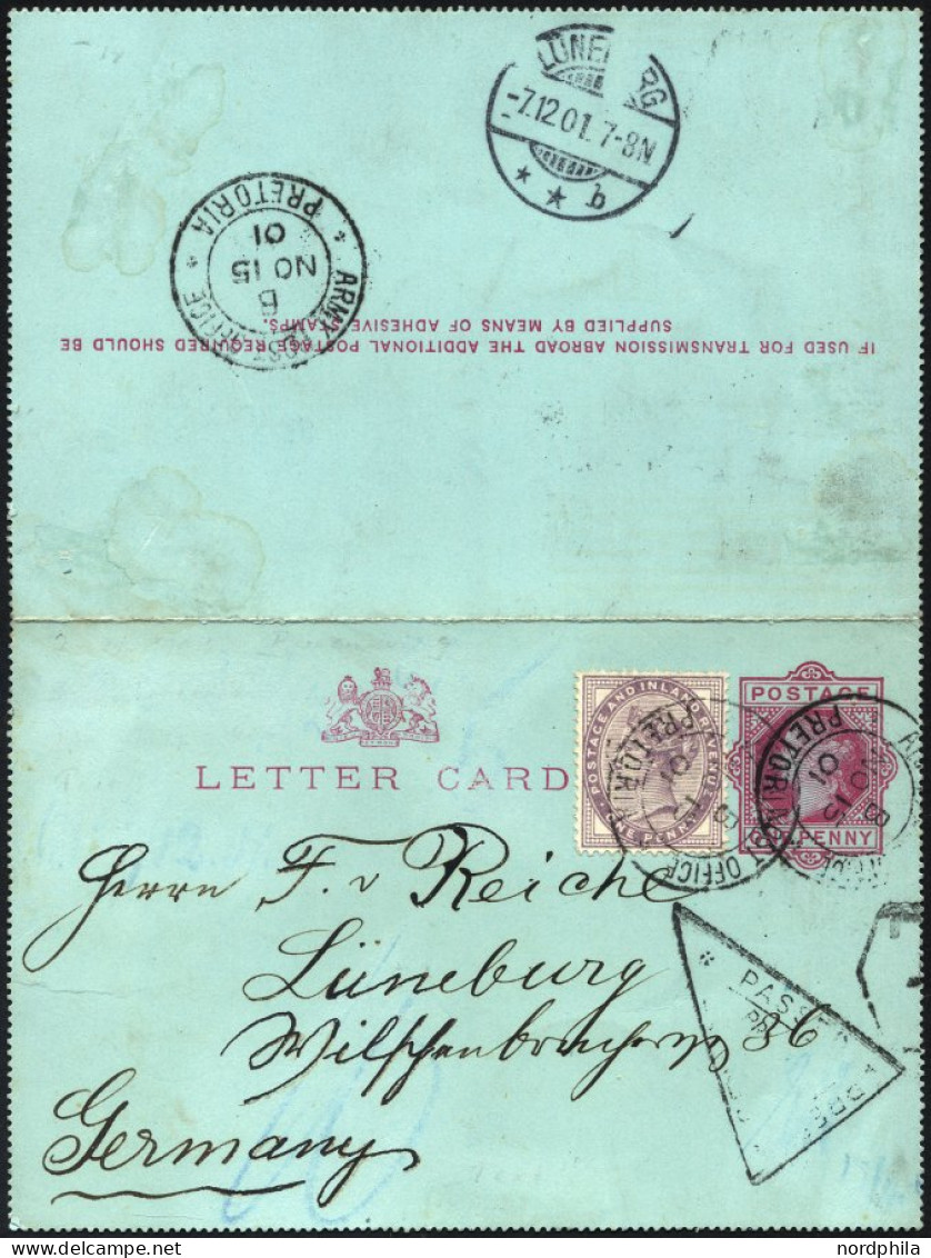 BRITISCHE MILITÄRPOST 65 BRIEF, 1901, 1 P. Königin Victoria Auf Privatbrief Eines Deutschen Siedlers, Befördert Durch Di - Gebraucht