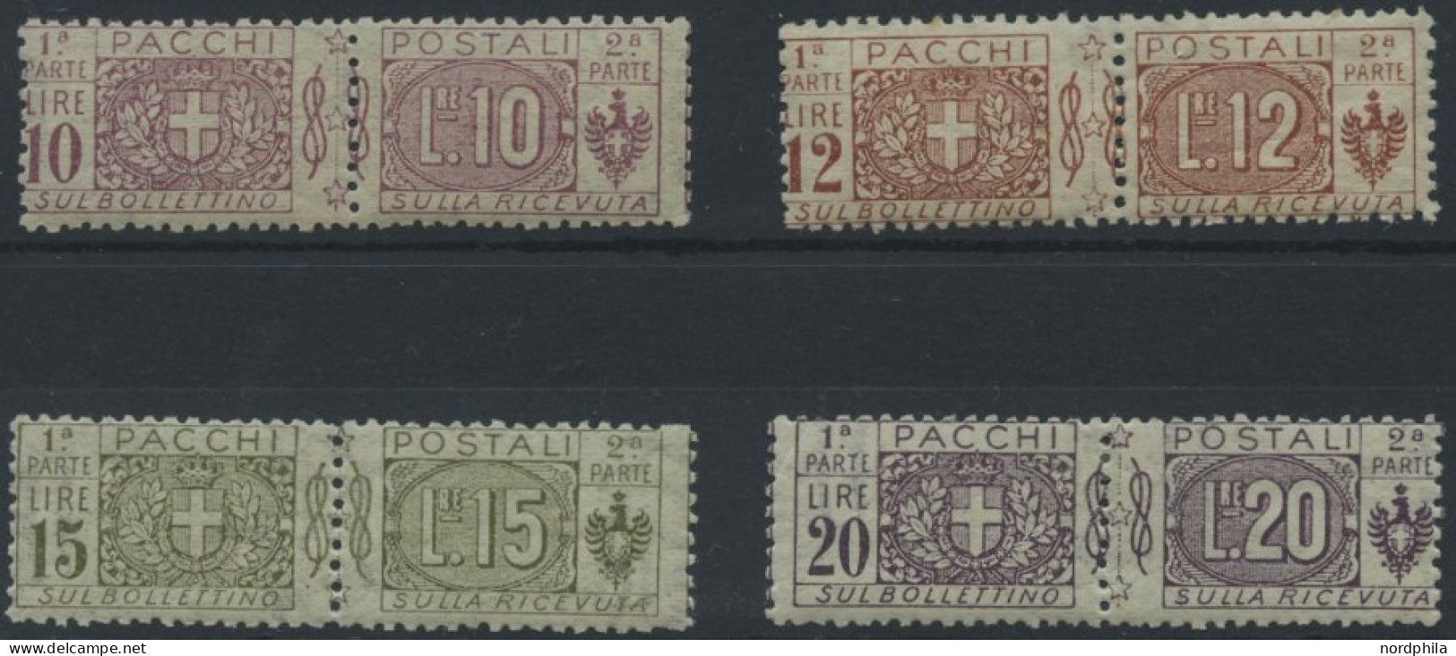 PAKETMARKEN Pa 16-19 , 1921/22, Wappen Und Wertziffer, Falzrest, Prachtsatz - Zonder Classificatie