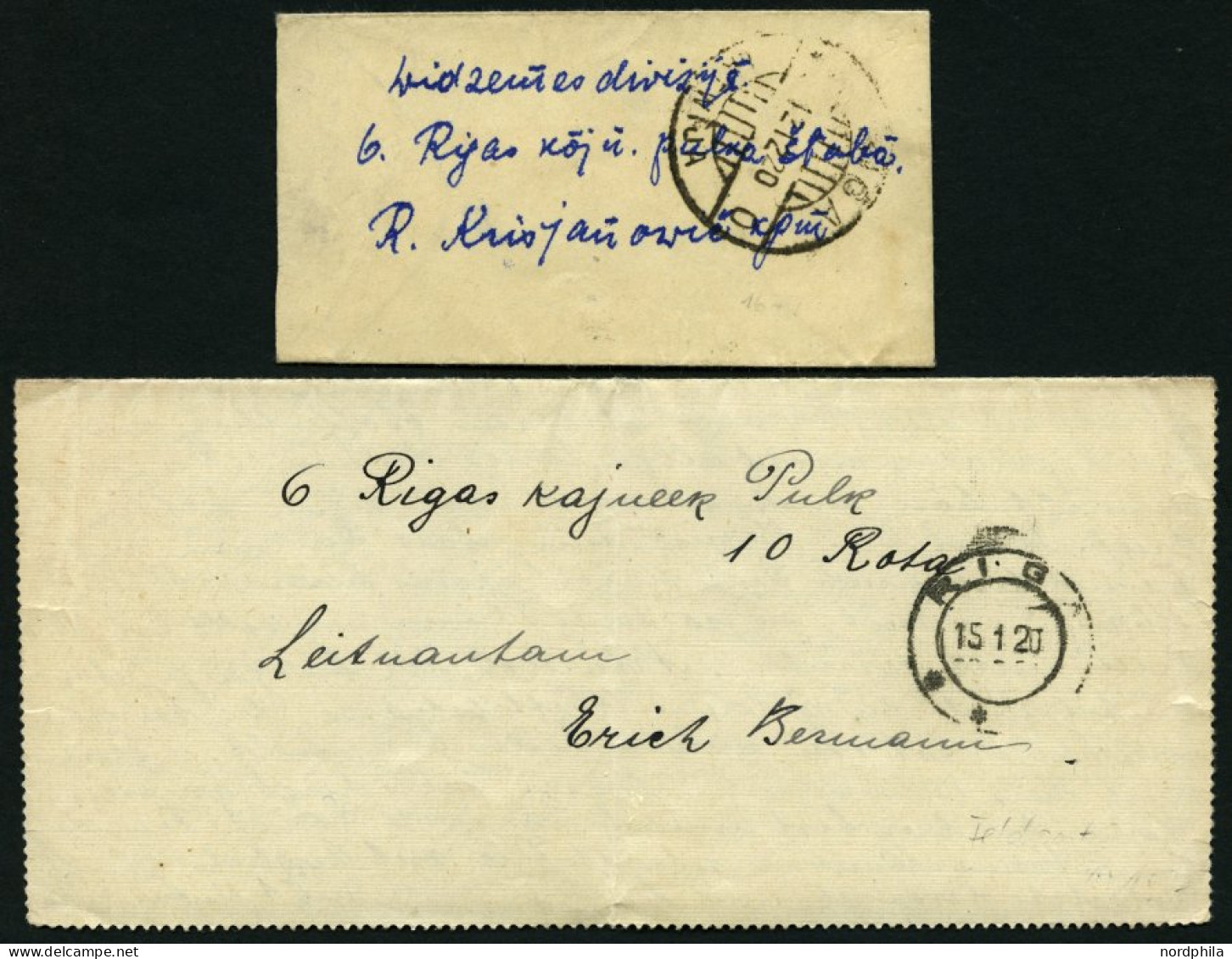 LETTLAND 1919/20, 4 Verschiedene Feldpostbelege, Feinst/Pracht - Lettland