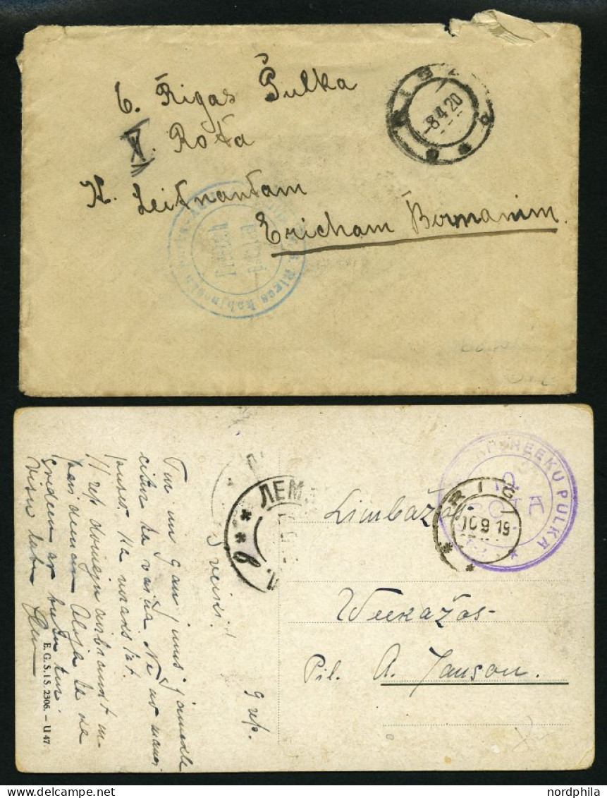 LETTLAND 1919/20, 4 Verschiedene Feldpostbelege, Feinst/Pracht - Lettland