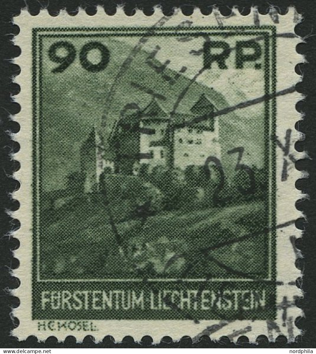 LIECHTENSTEIN 120 O, 1933, 90 Rp. Burg Gutenberg, Pracht, Mi. 140.- - Autres & Non Classés