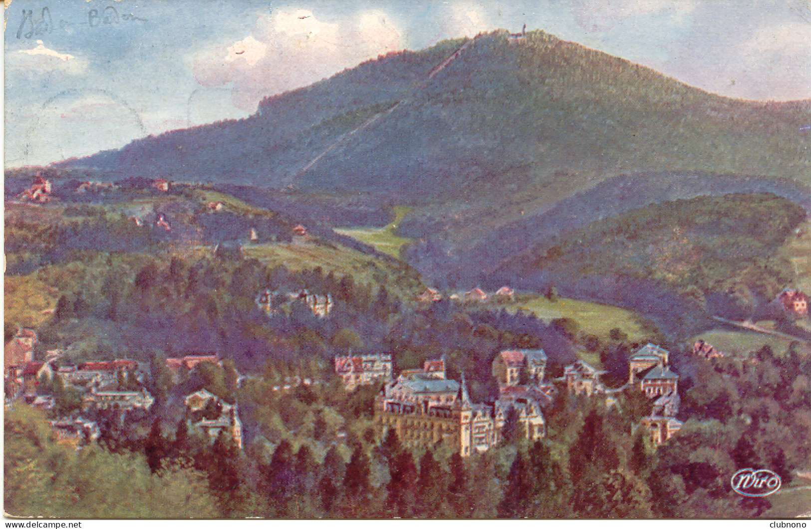 CPA - BADEN-BADEN - BLICK VON DER LEOPOLDSHOHE GEGEN MERKUR (1911) - Baden-Baden