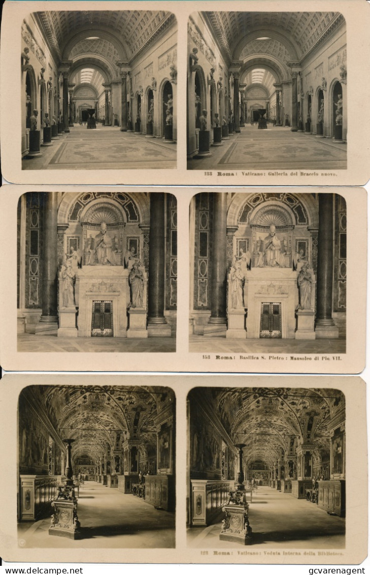 15 STEREOSCOPISCHE KAARTEN   FOTO  PHOTO -  ROMA  VOIR SCANS - Stereoscope Cards