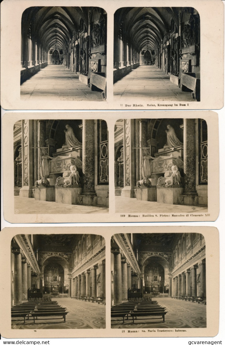 15 STEREOSCOPISCHE KAARTEN   FOTO  PHOTO -  ROMA  VOIR SCANS - Stereoscope Cards