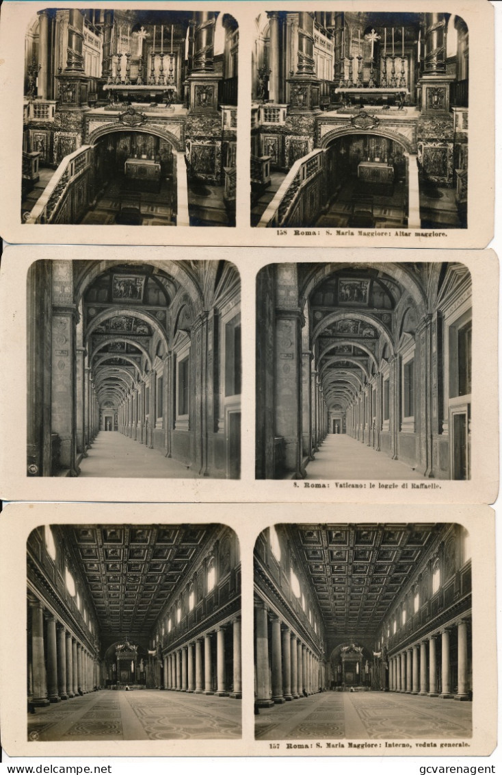 15 STEREOSCOPISCHE KAARTEN   FOTO  PHOTO -  ROMA  VOIR SCANS - Stereoscope Cards