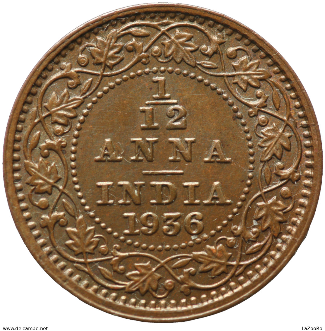 LaZooRo: British India 1/12 Anna 1936 UNC - Kolonien