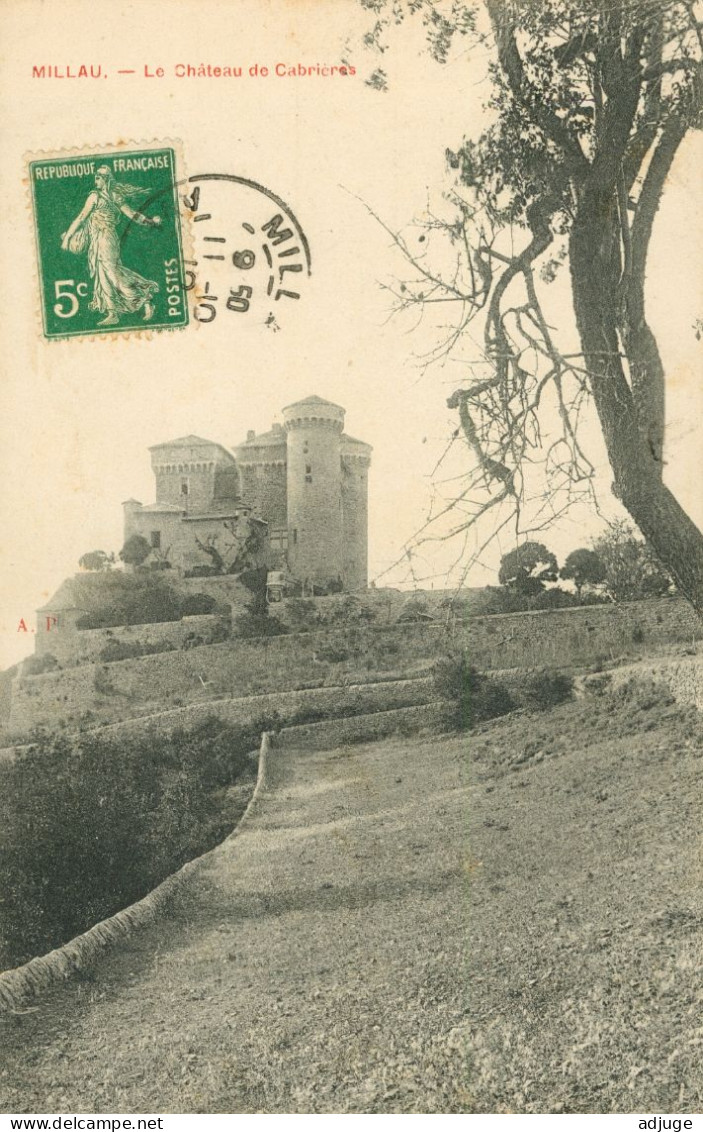 CPA-12- MILLAU - Le Château De Cabrières  -TàD 1910* 2 Scans - Millau