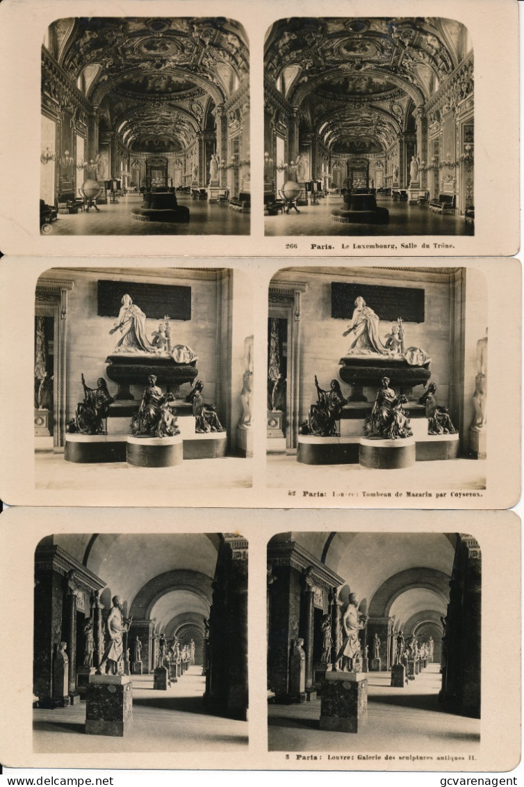 12 STEREOSCOPISCHE KAARTEN   FOTO  PHOTO -  PARIS         VOIR SCANS - Stereoscope Cards