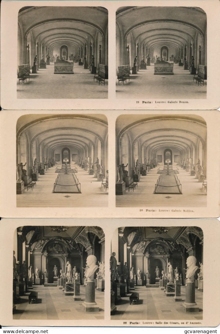 12 STEREOSCOPISCHE KAARTEN   FOTO  PHOTO -  PARIS         VOIR SCANS - Stereoscope Cards