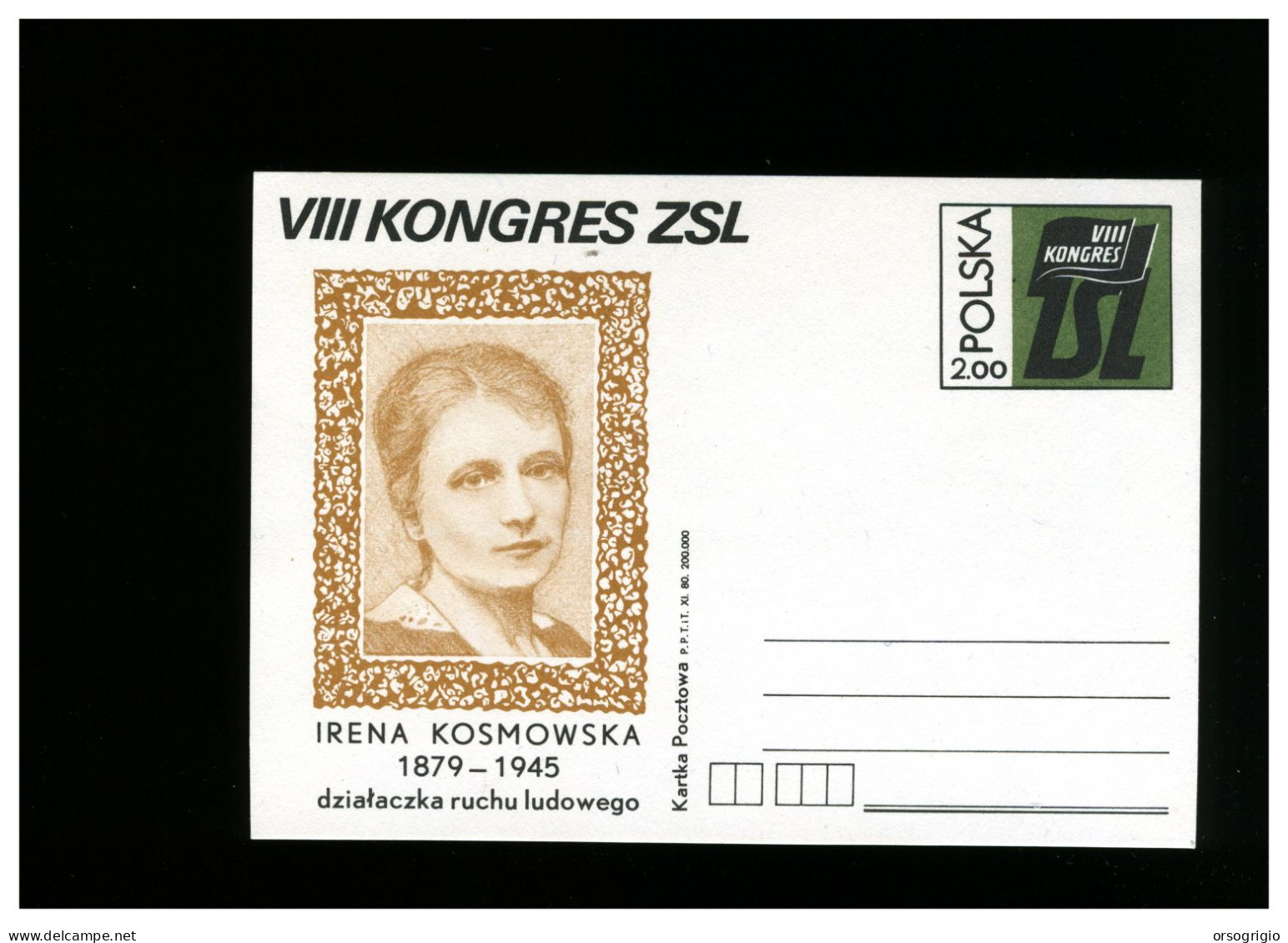 POLONIA POLSKA - Cartolina Intero Postale - ZSL -  IRENA  KOSMOWSKA - Autres & Non Classés