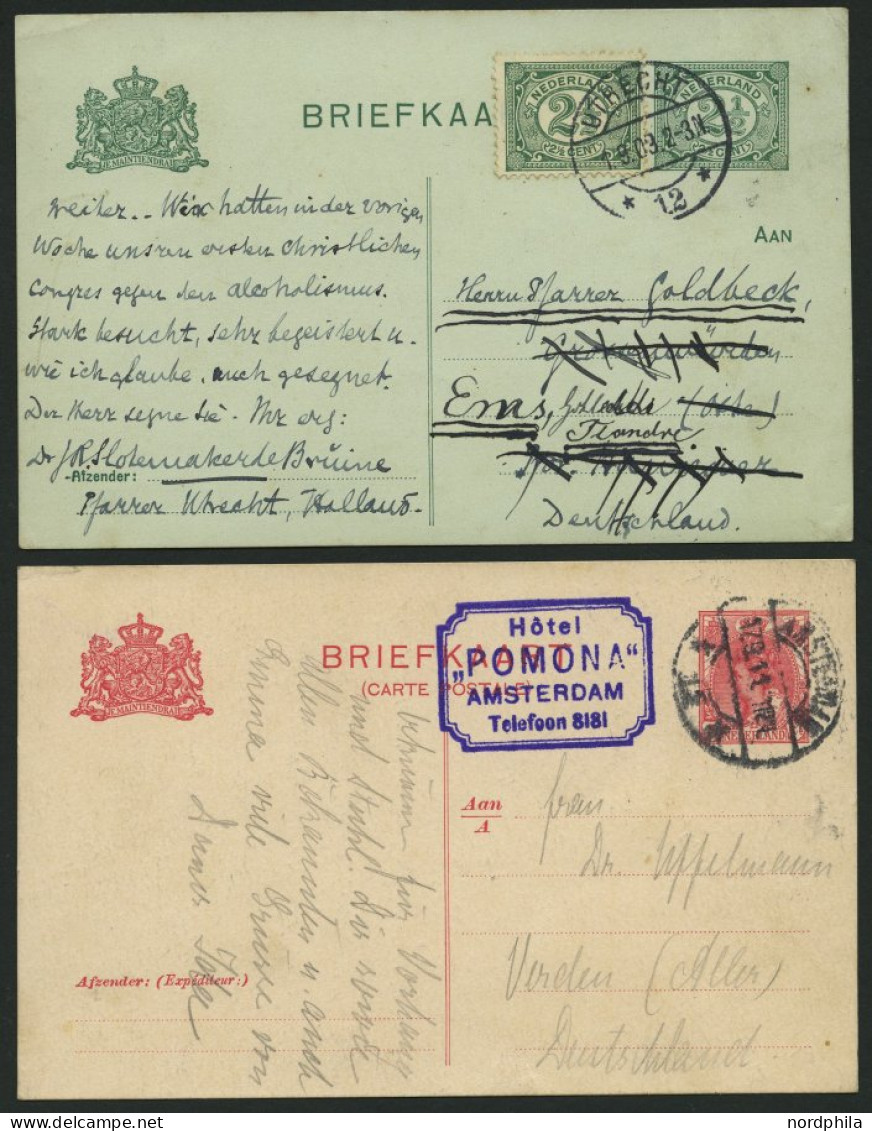 NIEDERLANDE 1884-1903, 5 Ganzsachenkarten Nach Deutschland, Etwas Unterschiedliche Erhaltung - Entiers Postaux