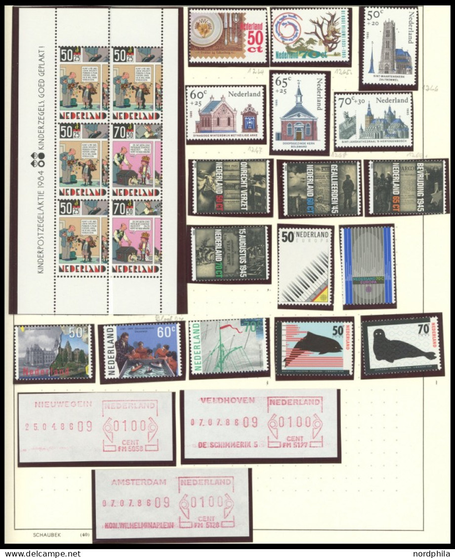 SAMMLUNGEN, LOTS ,o , Sammlung Niederlande Bis 1987, Die Ersten Jahre Kaum Vertreten, Ab 1968 Scheinbar Postfrisch Kompl - Sammlungen