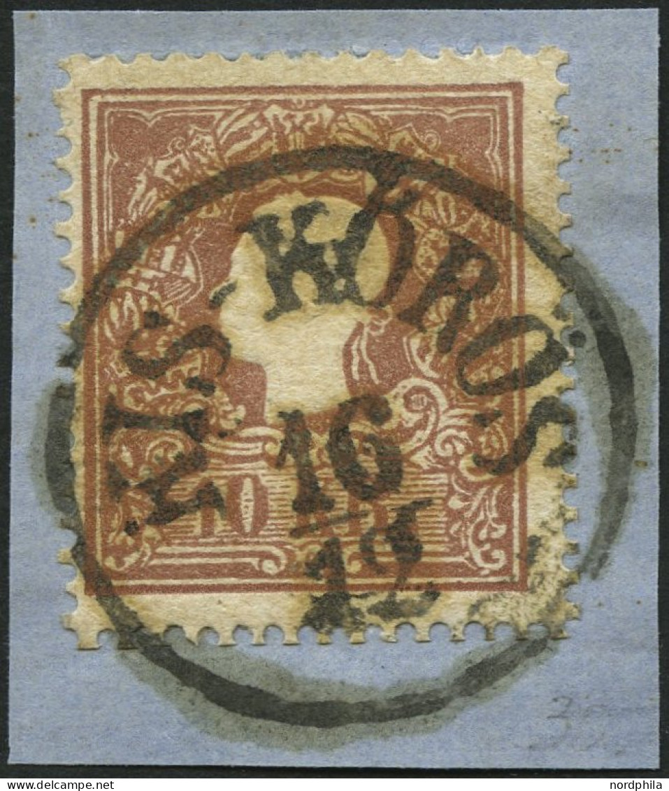 ÖSTERREICH 14Ia BrfStk, 1858, 10 Kr. Braun, Type I, Ungarischer K1 KIS-KÖRÖS, Prachtbriefstück - Oblitérés