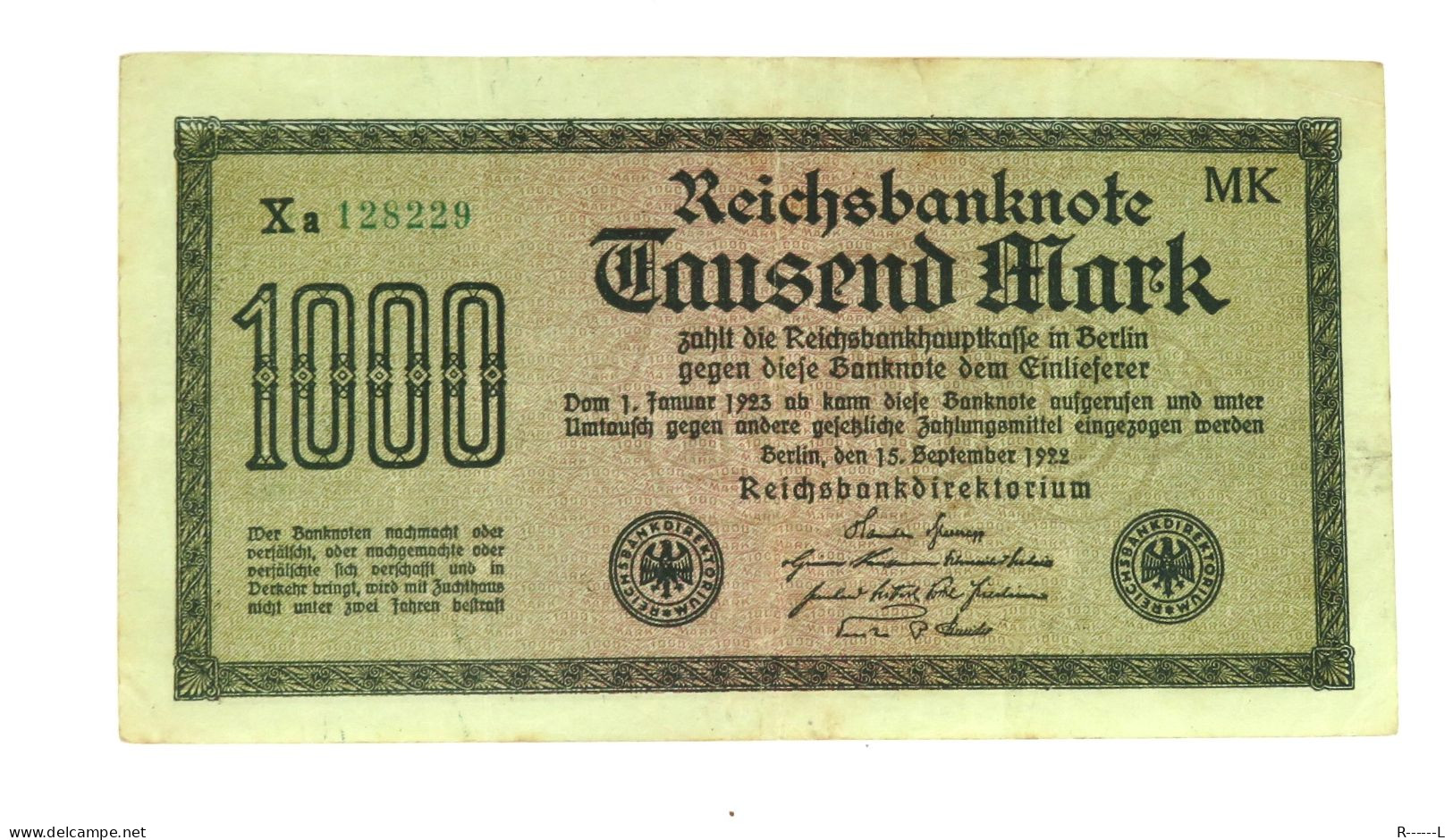 1000 Mark Berlin 1922 - 1.000 Mark