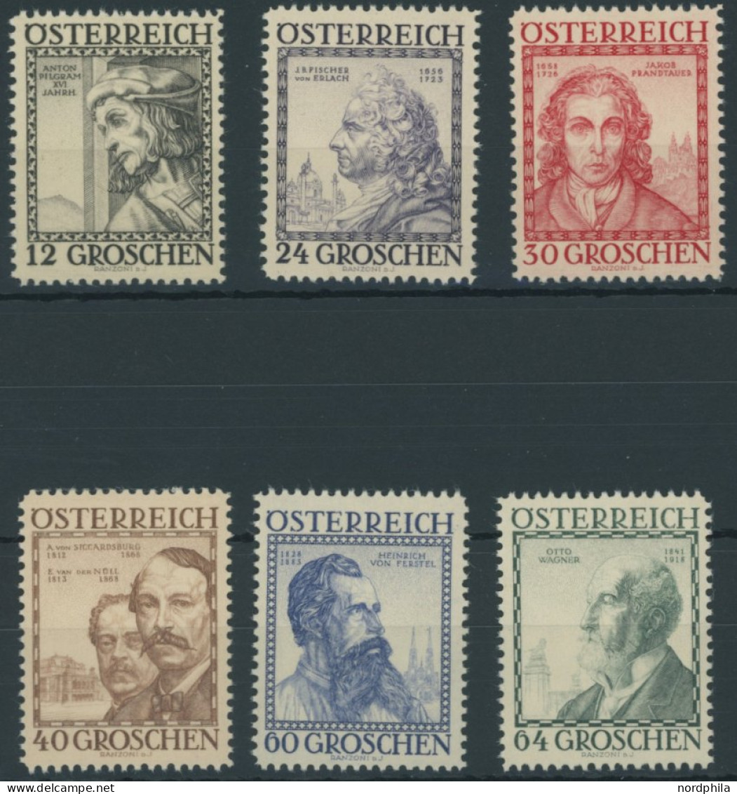 ÖSTERREICH 1918-1938 591-96 , 1934, Baumeister, Postfrischer Prachtsatz, Mi. 150.- - Other & Unclassified